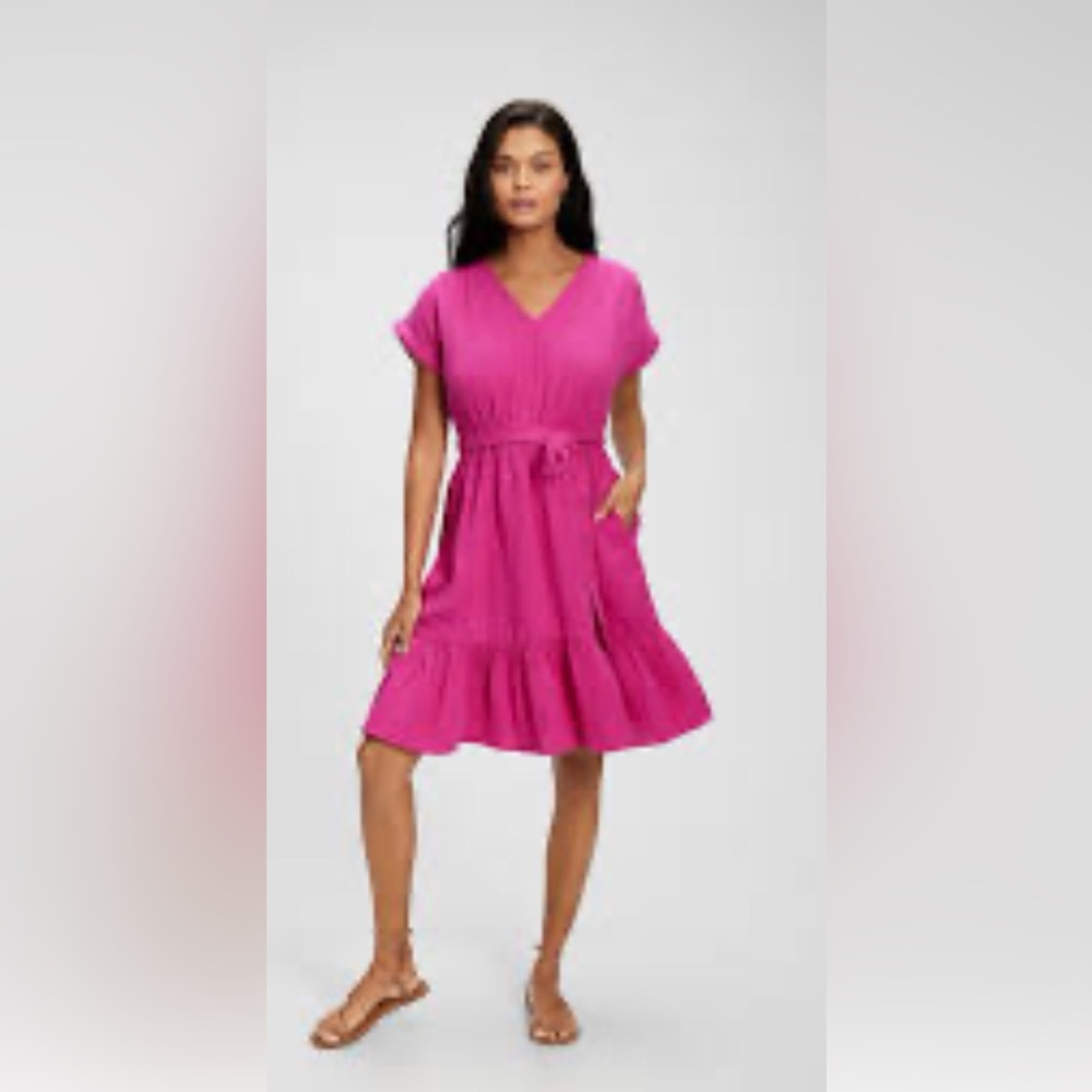 GAP FACTORY TIERED V NECK DRESS MEDIUM BNWT